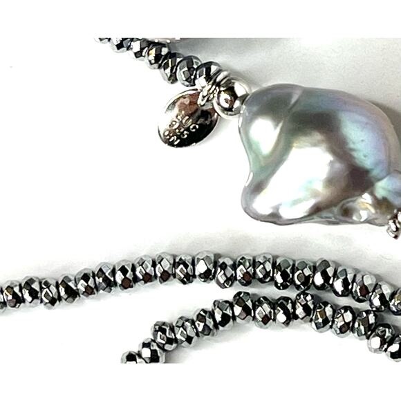 NEW Iris & Lily 925 Silver Faceted Bead ROPE NECKLACE 60" Freshwater Pearls NWT! - Picture 6 of 9